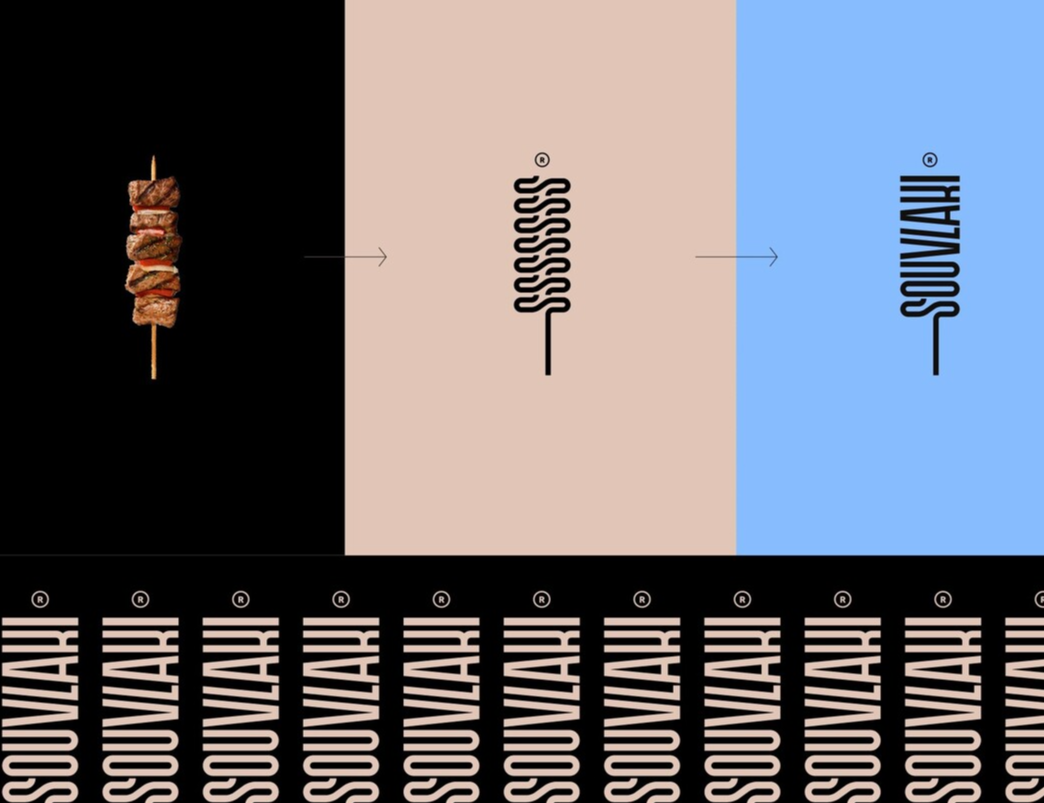  希腊食品烤架标志品牌设计